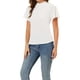 thumbnail image 4 of Blusa casual de manga corta con cuello fruncido para mujer INSPIRE CHIC, espalda con abertura, color blanco, 4 of 5