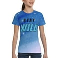 thumbnail image 4 of Ben Azelart Stay Wild Kids T-Shirt 3d Printed Graphic T-Shirts Boys And Girls Short Sleeve Shirts For Youth Kids X-Small, 4 of 7