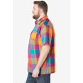 thumbnail image 4 of KingSize Men's Big & Tall Plaid Wrinkle-Resistant Short Sleeve Button Down, 4 of 6
