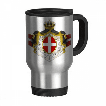 

Denmark National Emblem Country Symbol Travel Mug Flip Lid Stainless Steel Cup Car Tumbler Thermos