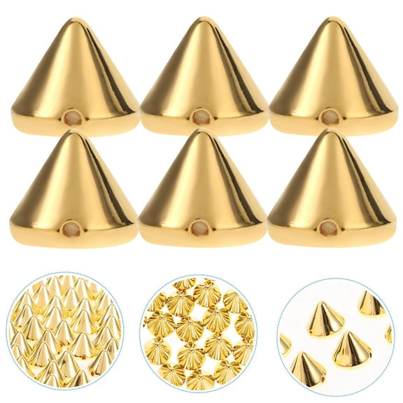 Topbathy 100Pcs Golden Jewelry Accessory Spacer Beads for DIY Bags Shoes Jackets Decoration