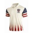 thumbnail image 2 of FASHOFT 250th Anniversary USA Shirt Men 4th of July Polo Shirts Moisture Wicking Patriotic Golf Polos White L, 2 of 6