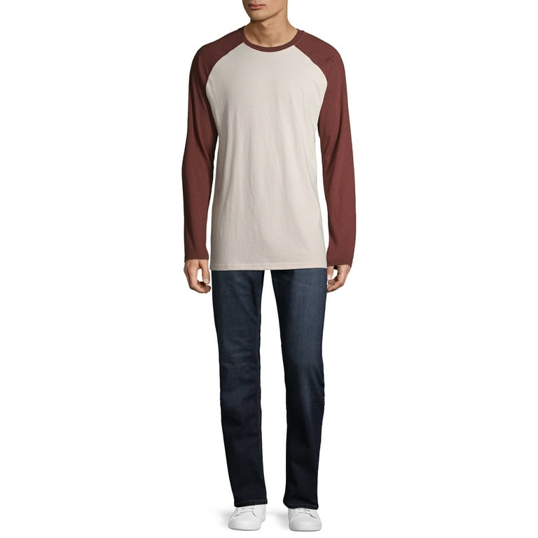 George Men's Long Sleeve Crewneck Raglan T-Shirt - Walmart.com