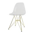 thumbnail image 1 of Silla auxiliar de comedor LeisureMod Cresco transparente con base dorada, 1 of 8