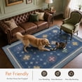 thumbnail image 6 of TURCURNO Non Slip Washable Area Rug 5x7 Living Room Rug,Farmhouse Vintage Star Geometric Medallions Rugs for Bedroom,Under Table,Dining Room,Midnight Blue, 6 of 9