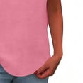thumbnail image 7 of Wowcloth Womens V-Neck Off-Shoulder T-Shirt, Solid Color Loose Fit Cotton Linen Blend Short Sleeve Top, Casual Summer Blouse for Daily Wear, 7 of 7