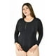 thumbnail image 1 of Body de manga larga Roman Fashion /Tallas Extras, 016 (Negro) negro 40, 1 of 6