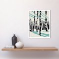 thumbnail image 2 of Modern Birch Tree Forest in Winter Modern Stencil Design Monochrome and Teal Art Print Framed Poster Wall Decor 12x16 inch, 2 of 5