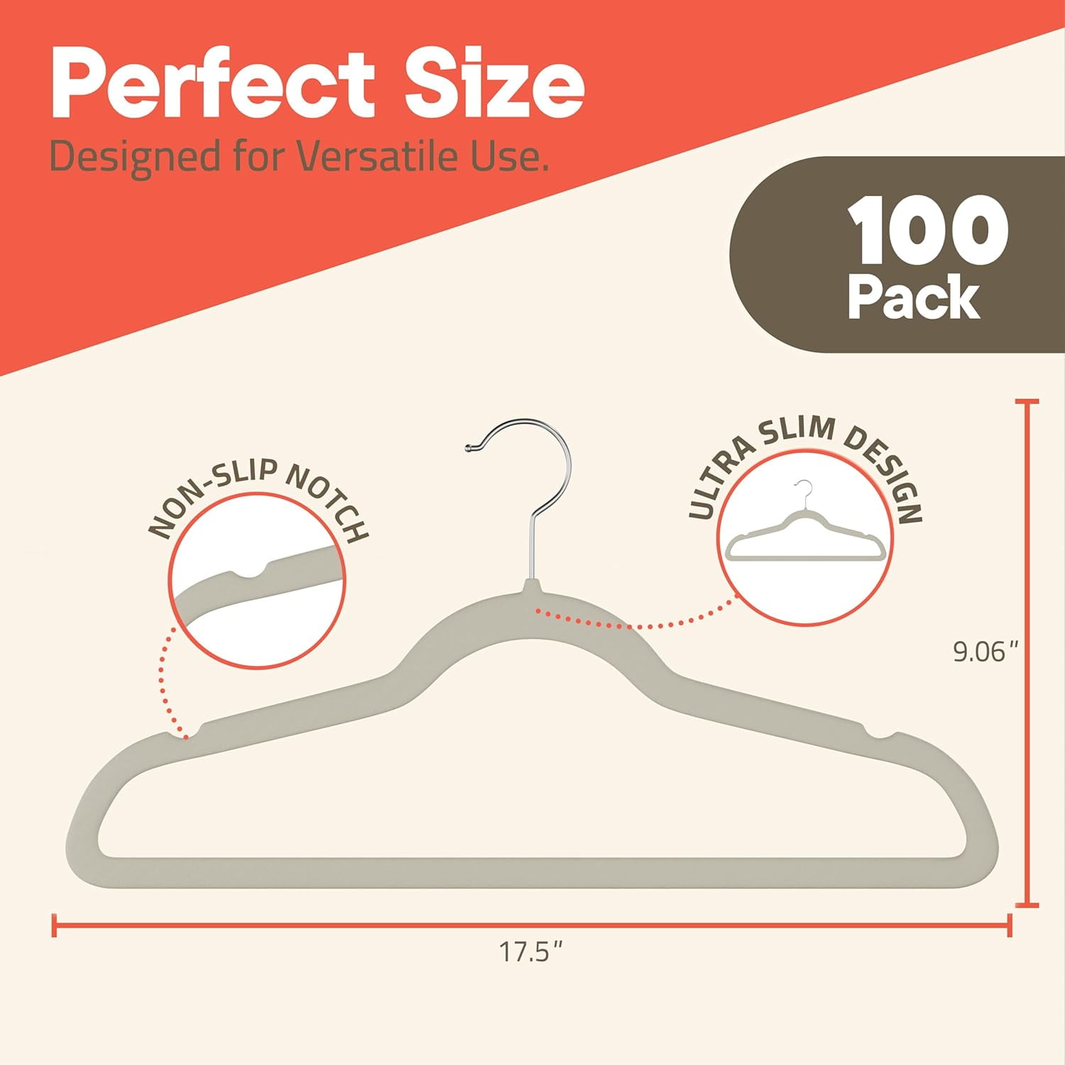 Campior Velvet Hangers 50 Pack – Heavy Duty 11 lb Capacity, 360° Swivel Hooks, Non-Slip Space-Saving Design, Smooth Velvet for Crease-Free, Ivory