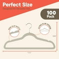 thumbnail image 2 of Ivory Velvet Hangers 100 Pack – Heavy-Duty 11 lbs Capacity, 360° Swivel Hook, Non-Slip & Space-Saving Design – Smooth Velvet Finish for Crease-Free Clothes & Effortless Closet Organization, 2 of 8