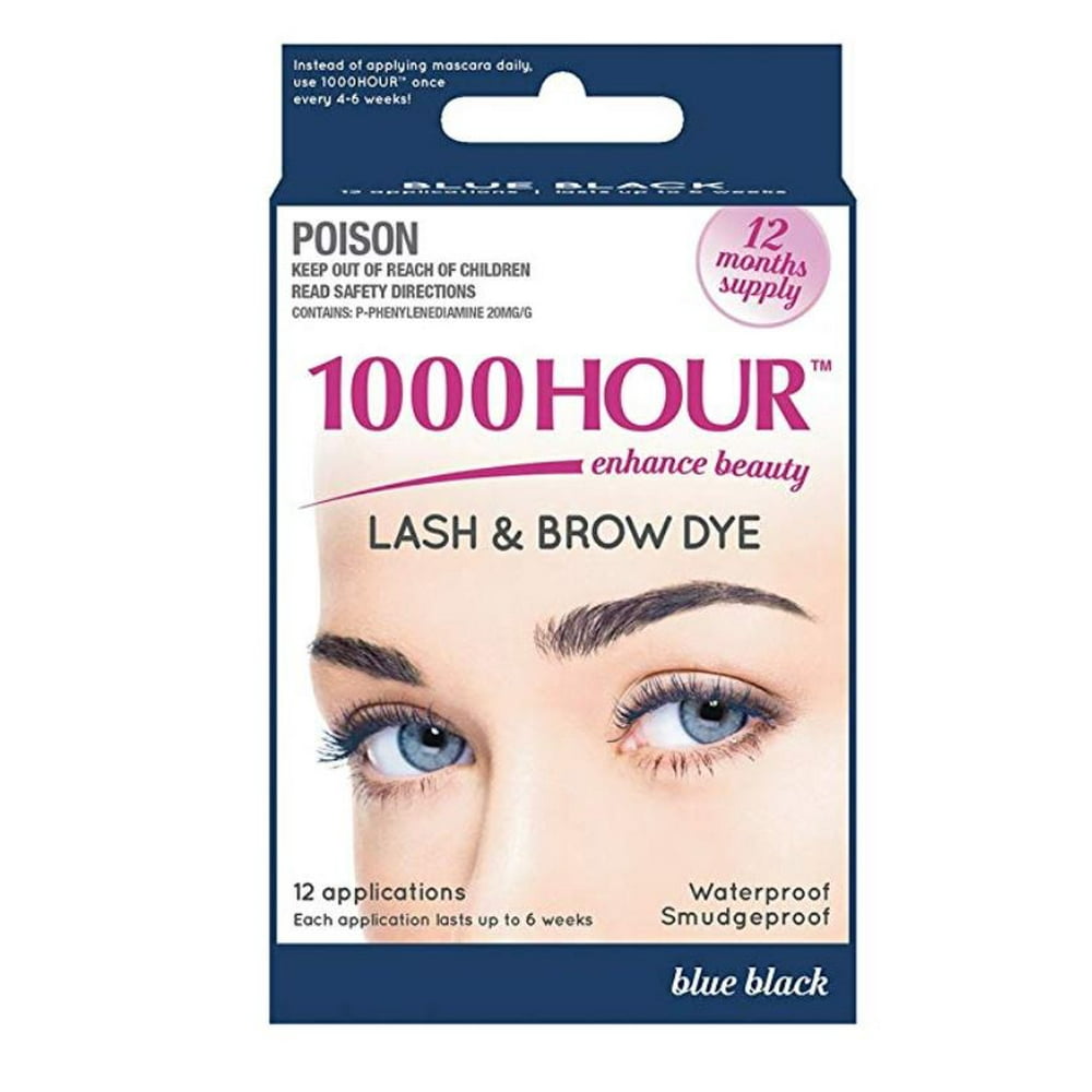 1000 Hour Eyelash & Brow Dye / Tint Kit Permanent Mascara (Blue Black