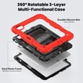 thumbnail image 2 of Case for iPad Pro 11 Inch (M4 2024/M5 2025) with Screen Protector, 360 Degree Rotating Kickstand Hand Strap Heavy Duty Shockproof Cover with Shoulder Strap, Red, 2 of 7