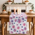thumbnail image 2 of Table Runner - 108 Inch Long, Purple Pink Spring Floral Kitchen Dining Table Runner Dresser Scarves, Summer Botanical Flower Farmhouse Decor for Coffee Tables Wedding Party Banquet, 2 of 8