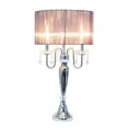 thumbnail image 2 of Elegant Designs Romantic Sheer Shade Table Lamp with Hanging Crystals&amp;#44; Gray, 2 of 5
