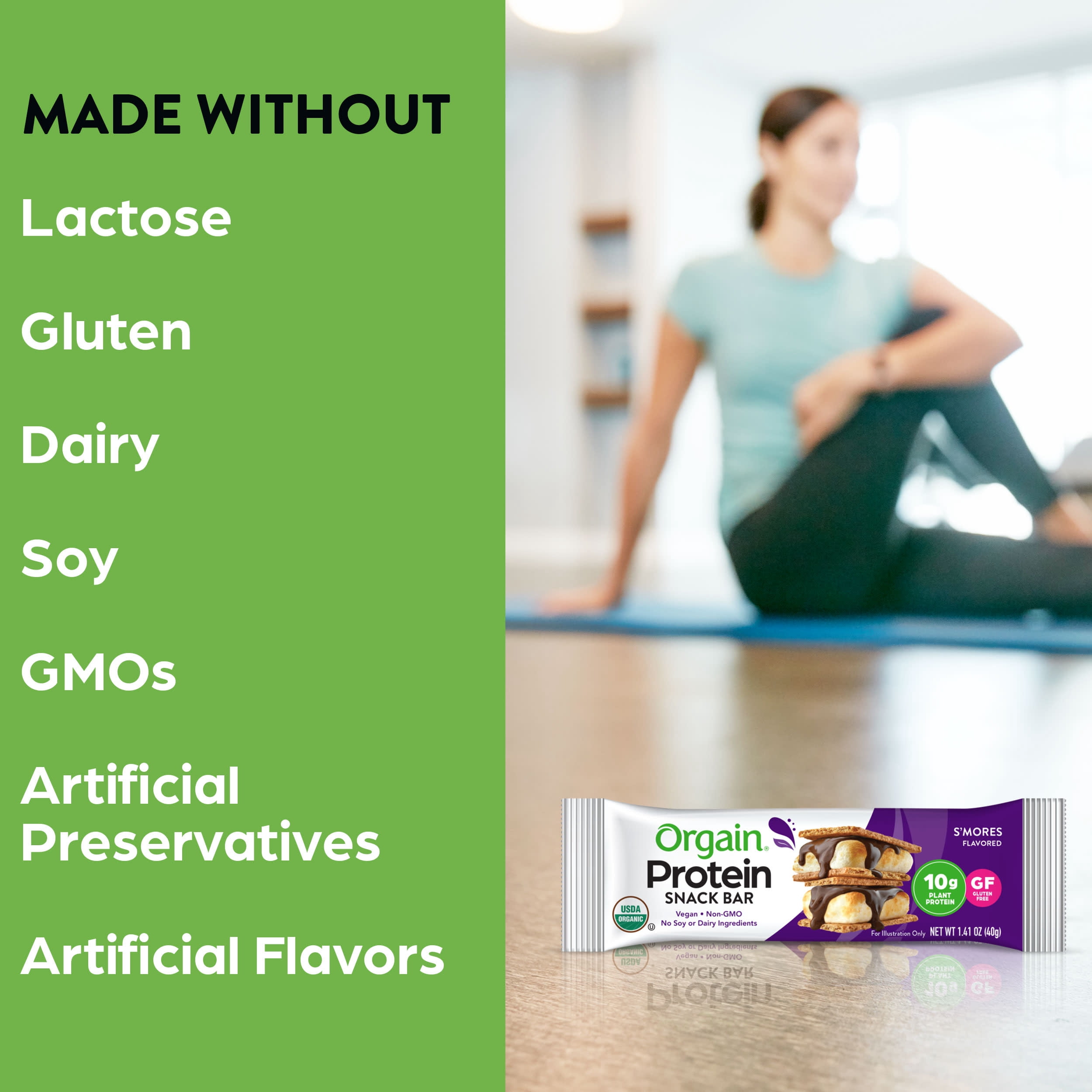 Orgain Organic Plant Based Protein Snack Bar S’mores, 16.9oz, 12ct