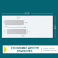 TRAHOO10 Double Window Security Envelopes Self Seal 80/Pack for
