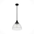 thumbnail image 5 of Hunter - Cypress Grove 1-light Natural Black Iron, Medium Size Pendant Light, Dimmable, Transitional Style, Dome Shaped, for Bedrooms, Kitchens, Dining, Living Rooms - 19249, 5 of 8