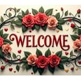 thumbnail image 4 of LUUFILx Welcome Floral Banner Roses Backdrop Party Background Venue Entrance Decoration Wall Hanging Event Decor Display Signs Celebration Pavillion, 4 of 8
