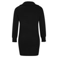 thumbnail image 5 of Fesfesfes Women Dress Casual Solid V-Neck Long Sleeve Loose Dress Fall Blouse Pullover Tops Under $10, 5 of 8