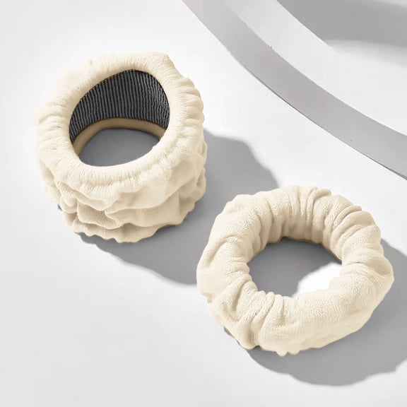 Extra Thick High Ponytail Hair Ties Super Stretchy Bun Scrunchies No Bands For Thick Hair, Beige