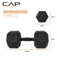 thumbnail image 3 of Mancuernas CAP de 50 lb recubiertas de goma, hexagonales, par, mango negro, 3 of 6