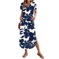 thumbnail image 4 of OutfitShow Women Maxi Dress with Pockets Casual Short Sleeve V-Neck Summer Dress, 4 of 7