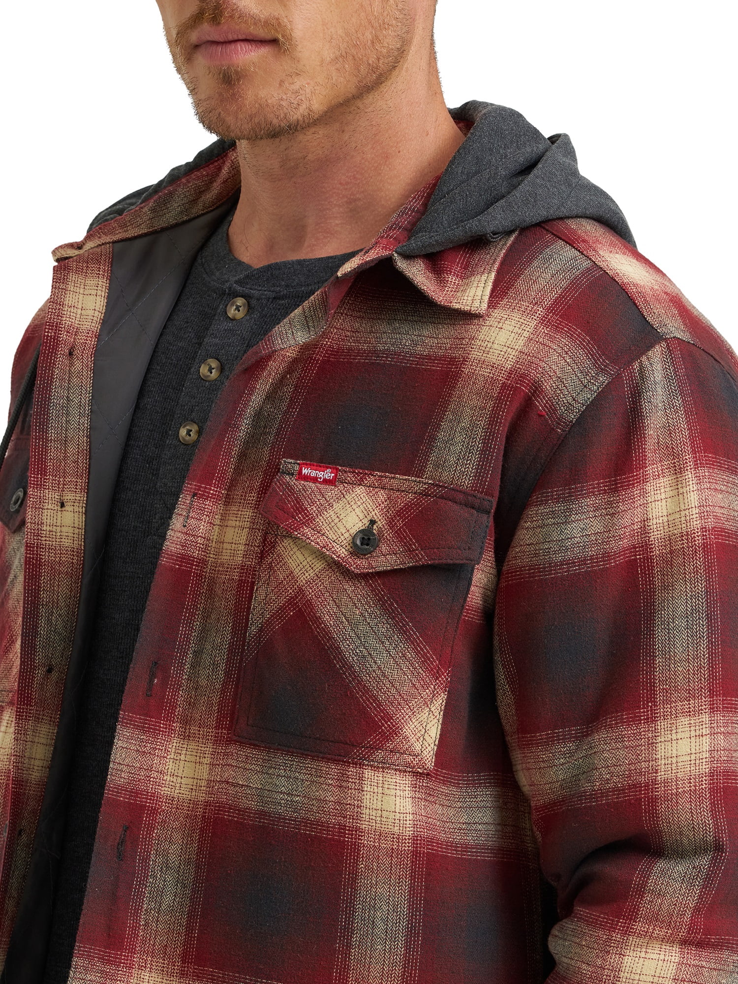 Wrangler® Men's and Big Men's Heavyweight Hooded Shirt Jacket, Sizes S-5XL