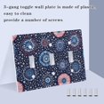 thumbnail image 3 of Yayeee Toggle Light Switch Wall Plate 3-Gang 6.37"x4.48" Decorative Outlet Cover, Blue Fireworks Pattern, 3 of 7