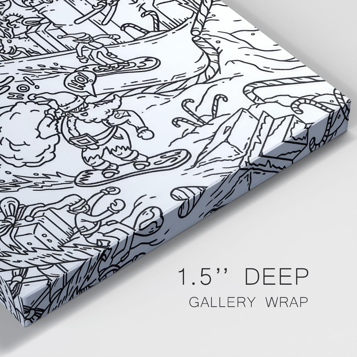 Snowboard Santa- Gallery Wrapped Canvas