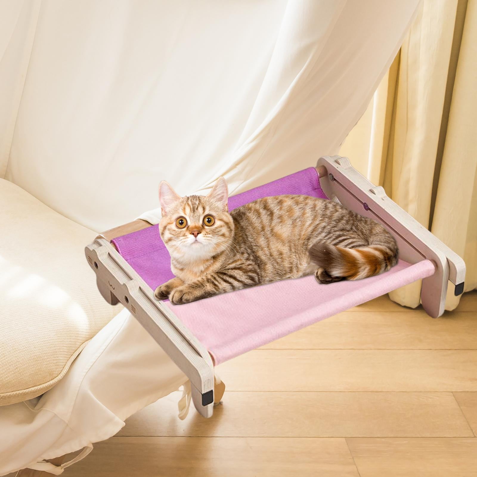 Bvdfgk Cat Window Perch Steady Seat Bed Removable Shelf Wood Frame Resting Lounge Chair Pink Violets
