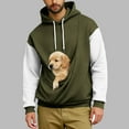 thumbnail image 2 of Timoontee Pet Pouch Hoodie Men Small Dog Cat Carrier Sweatshirts Oversized Kangaroo Pouch Hoodies Animal Holder Pullover Tops Army Green S, 2 of 5
