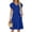 Blue, variant on Women Summer Dresses V Neck Ruffle Sleeve Casual Flowy Sundresses Button Floral Midi Dress with Pockets