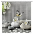 thumbnail image 3 of HVEST Zen Stone Shower Curtain Zen Stone with White Flower Yellow and Black Butterfly Shower Curtain for Bathroom Oriental Spa Bathroom Shower Curtain with Hooks,72 x 72 Inch, 3 of 6