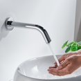 thumbnail image 4 of Wall Mount Automatic Faucet with Sensor Stainless Steel DC Powered Hands Touch Free Bathroom Tap, Chrome, 4 of 4