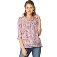 thumbnail image 1 of AllegK BluElegante Casual De GaCon Estampado Floral De Man3/4 Con Volantes PaMujer RoXS, 1 of 6
