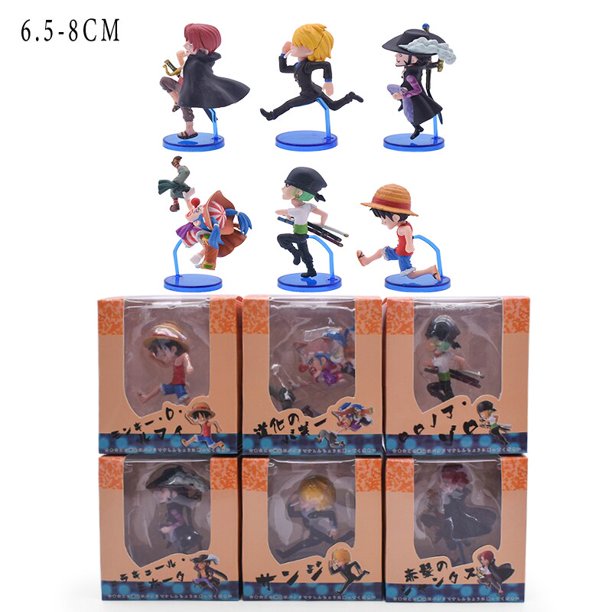 Figuras de una pieza de PVC, Luffy, Zoro, Nami, Big Mom, Charlotte, Issho, Hancock, Rebecca, Marco, zodiaco, modelo de Animal, juguetes de colección, 6 piezas por juego"Version 1 with box A" Fivean Toy model