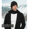 thumbnail image 4 of FZ FANTASTIC ZONE Mens Winter Beanie Hats Scarf Set Warm Knit Hats Neck Warmer with Thick Fleece Lined Womens,Black, 4 of 6