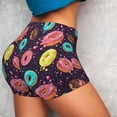 thumbnail image 4 of Wukai Donuts1 Print Pack Biker Shorts for Women Yoga Workout Gym Running Scrunch Active Shorts-Small, 4 of 8