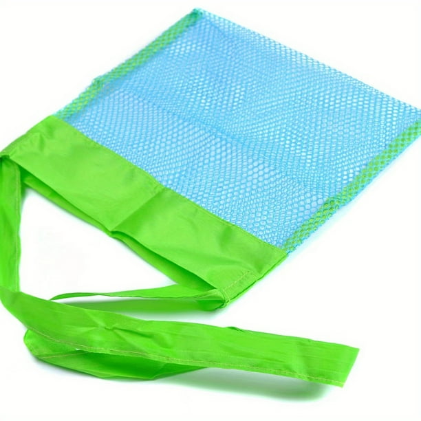 Mesh Beach Toy Tote Bag For Sand Toys, Shells, Clothes, Towels And So On, Foldable Large Storage Bag