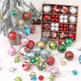 thumbnail image 2 of Juego de bolas navideñas, juego de 44 bolas navideñas de plástico, bolas navideñas tricolores para decoración de árboles de Navidad, decoración de árboles de Navidad, bolas navideñas, 2 of 4