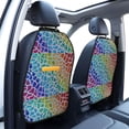 thumbnail image 3 of Naloa Rainbow Glitter 2Pcs Anti-Kick Back Seat Cover Kick Mat, Car Seat Protector with 3 Storage Pockets, 3 of 8