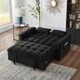 thumbnail image 6 of Gexpusm Tufted Pull Out Sofa Bed Convertible Sleeper Sofa with Adjustable Back and Pillows, Black, 6 of 6