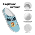 thumbnail image 5 of Daiia Let's Go on an Adventure Print Women’s Fuzzy Slippers Memory Foam Lightweight House Shoes Cozy Loafer Flannel House Shoes-42/43, 5 of 7
