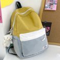 thumbnail image 1 of mochila escolar Bolso de campus para niñas, Bolso informal de lona, ​​color Clash para adolescentes estudiantes (amarillo), 1 of 8