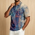 thumbnail image 5 of Men's Tie Dye Polo Shirts Short Sleeve Henley Button T Shirts Summer Vacation Causal Tees, 2XL, 5 of 6