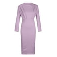 thumbnail image 5 of Spring Dresses for Women Fashion 2025 Long Sleeve Elegant Mock Neck Bodycon Party Business Casual Dress Stretchy (L, Purple), 5 of 6