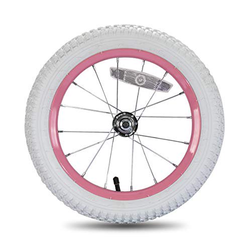 JOYSTAR Roues avant de Vélo pour Enfants de 14 Pouces de Remplacement avec Pneu en Caoutchouc à Air de 14 Pouces Blanc
