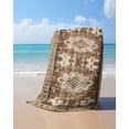 thumbnail image 4 of Brown Boho Beach Towels Oversized Super Absorbent, Retro Western Rustic Ethnic Tribal Patterns Lightweight Bath Towel Quick Dry Sets For Bathroom/Pool/Rv Camping/Beach Play/Gym Room/Picnic 31"x62", 4 of 8