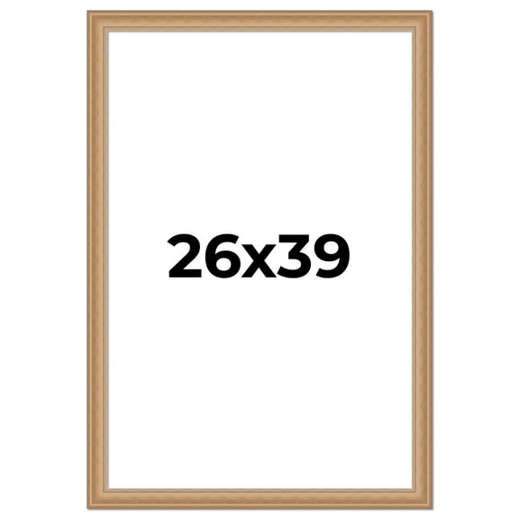 26x39 Frame Charleston Honey Brown Solid Wood Picture Frame Width 1.75 Inches | Interior Depth 0.5