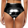 thumbnail image 3 of Women's High Waisted Metallic Booty Shorts,Rave Dancing Hot Pants,Clubwear with Elastic Waist for Summer Parties, 3 of 6